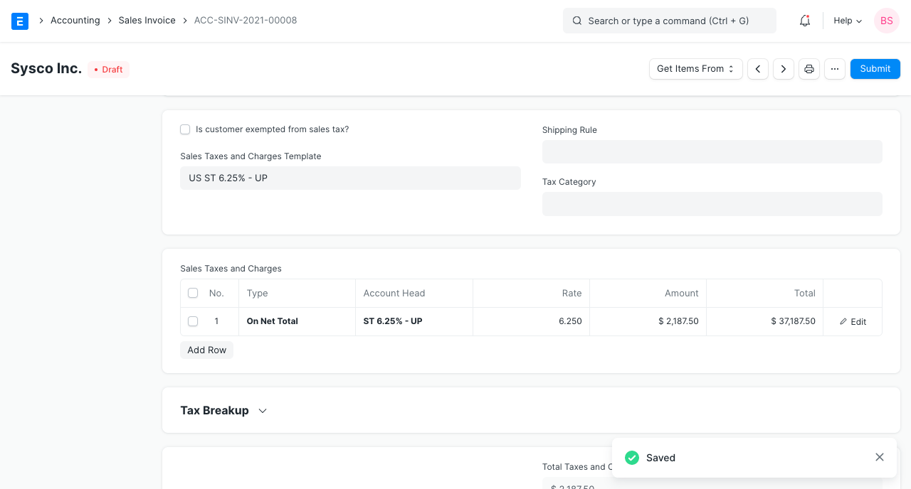 Sales Invoices